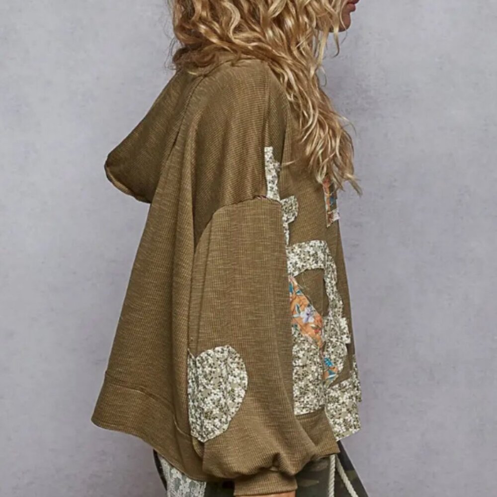 Pol Peace Patchwork Hooded Top - image 3